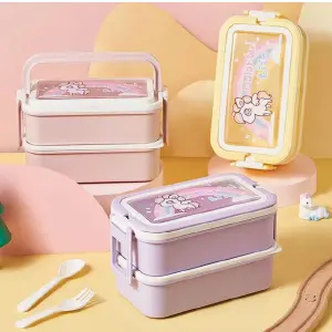 PORTA COMIDA DOBLE UNICORNIO