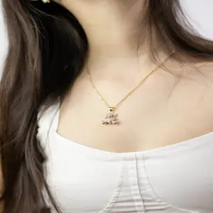 Set de cadena osito con zirconia