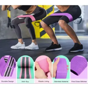 Bandas Elásticas x3 Tela Para Ejercicios