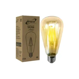 Bombillo Led Ámbar 4W Tipo Pera