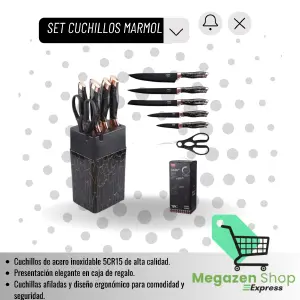 SET CUCHILLOS MARMOL