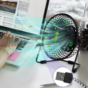Ventilador + Reloj LED USB