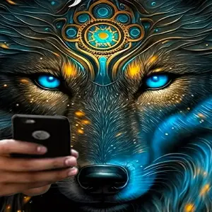 Camiseta Estampado 3D, Lobo