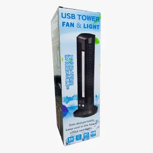 VENTILADOR DE TORRE Y LUZ USB