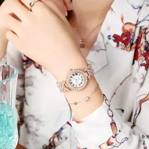 Reloj de Lujo + Brazalete: Elegancia en tu muñeca - RELOJ DE LUJO + BRAZALETE MUJER 🥰