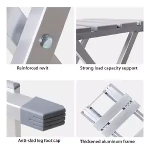 Silla Metalica Plegable Portatil De Alum