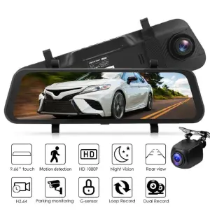 Espejo Retrovisor Con Camara Táctil Dual