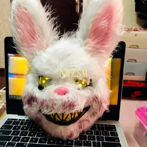 MASCARA DE CONEJO DE PELUCHE CON LUZ LED