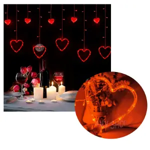 Cortina Corazones Led Roja 3 Mts