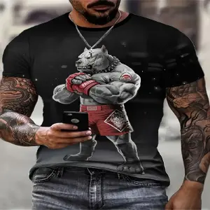 Camiseta Estampada 3D, Boxeo