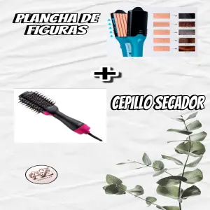 COMBO CEPILLO SECADOR + PLANCHA FIGURAS