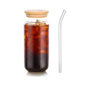 vaso con tapa de bambu
