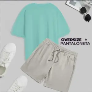 Camiseta Pantaloneta Conjunto GRIS+AZULA