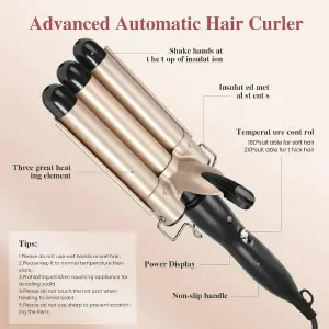 Rizador Ceramico De Cabello 3 Tubos