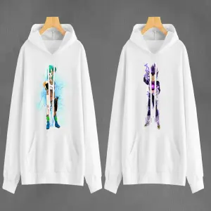 Buso Buzo Hoodie blanco Bulma y Vegueta