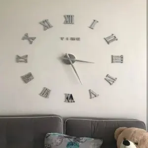 RELOJ DE PARED 3 D 100X100 CM PLATEADO