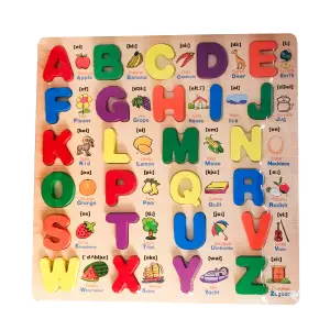 Juego Madera Letra Abecedario Frutas Obj