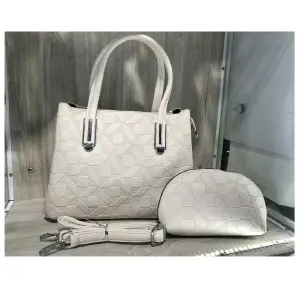 Bolso Brazo Cartera Mano Blanco Amplio C