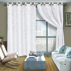 set x 2 cortinas yacard 220x280 cm blanc