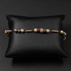 TOBILLERA RODIO 3 OROS DORADO HOMBRE