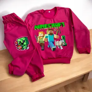 Sudadera Deportiva ÑA Minecraft Fucsia