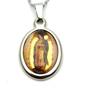 Collar Virgen Cadena En Acero