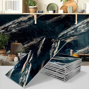 Adhesivo de Pared Marmolizado Negro X1