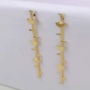 ARETA DORADA LARGA CORAZONES