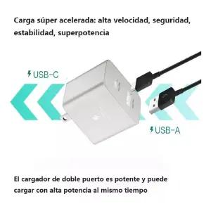Cargador Carga Rapida 35W Carga Doble
