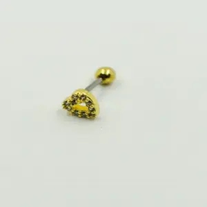 PIERCING DORADO CORAZON DE CRISTAL
