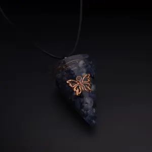Collar Orgonita Mariposa Sodalita Cuarzo