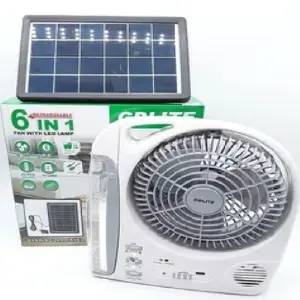 VENTILADOR LAMPARA + PANEL SOLAR  GD-802