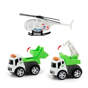 Carros De Impulso Y Helicoptero x3pcs