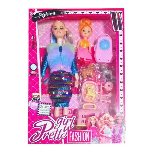 Muñeca Abrigo Vestido Accesorios Mascota