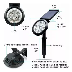Lampara Panel Solar 7 Colores