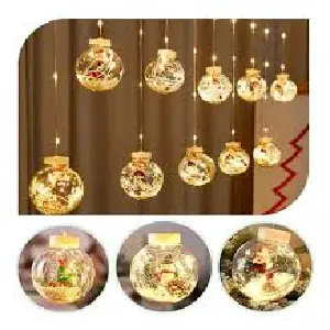 Cortina Luces Navidad LED esferas navida