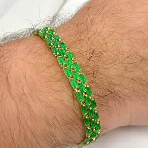 Pulsera Tennis Verde en 5mm de Grosor