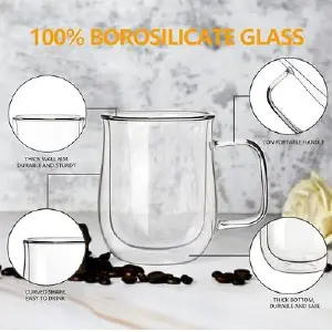 Taza doble fondo borosilicato