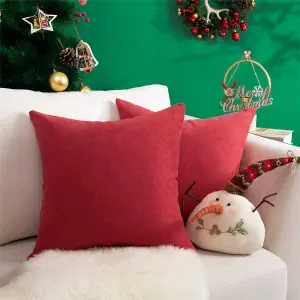 Cojin X2 Decorativo En Tela Rojo
