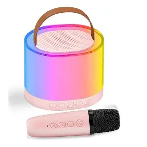 Parlante Micrófono Karaoke Luces RGB