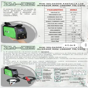 equipo de soldadura inversor 200amp mini