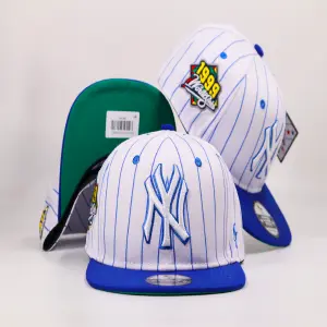 Gorra plana Ny azul rey rayas