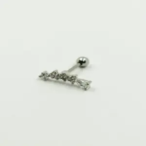 PIERCING PLATEADO CRISTALES