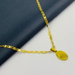 DUO CADENA BAÑO EN ORO DIJE VIRGEN