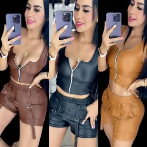 Lindo conjunto efecto cuero