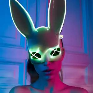 Máscara Neón Conejo Media Cara PG395NEON