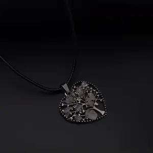 Collar Arbol Corazon Cuarzo Luna