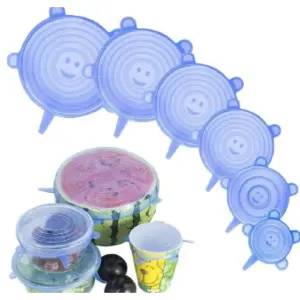 Tapas de silicona elásticas, paquete x6