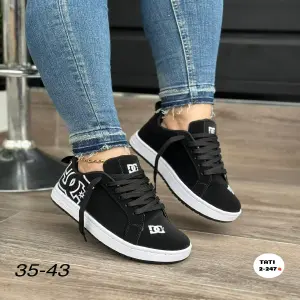Tenis Dc Shoes Court Negro Blanco  Tt