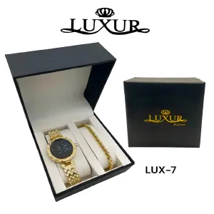RELOJ LUXUR LED + PULSERA 2 EN 1 EN CAJA